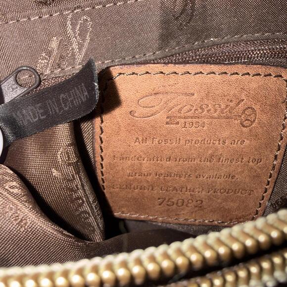 Vintage Y2k Fossil Boho Hippie Gypsy Brown Crossbody Genuine Leather Purse Bag - Picture 13 of 15